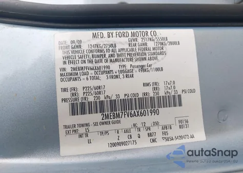 2010 Mercury Grand Marquis Ls (Fleet Only) from USA, damaged, VIN 2MEBM7FV6AX601990